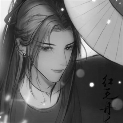 动漫男生头像黑白古风高清好看