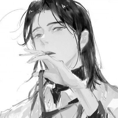 动漫男生头像黑白古风高清好看