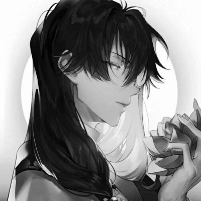 动漫男生头像黑白古风高清好看