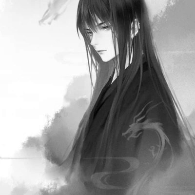 动漫男生头像黑白古风高清好看