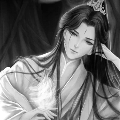 动漫男生头像黑白古风高清好看