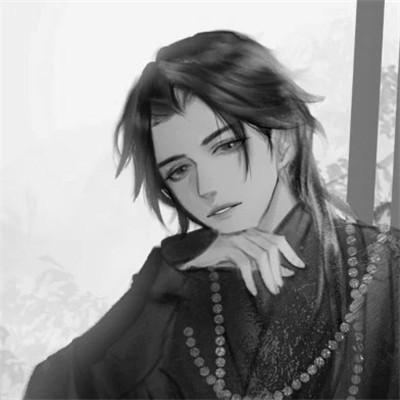动漫男生头像黑白古风高清好看
