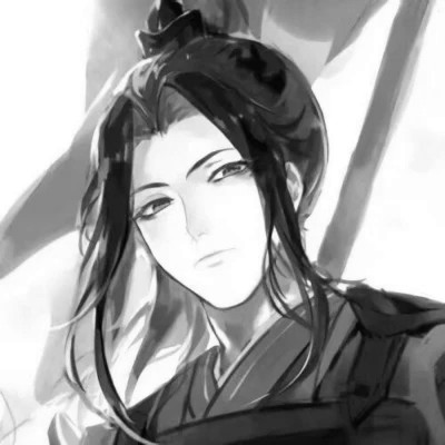 动漫男生头像手绘古风黑白