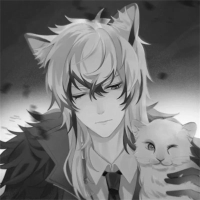 动漫男生头像手绘古风黑白