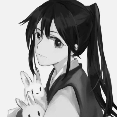 动漫男生头像手绘古风黑白