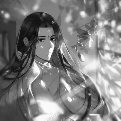 动漫男生头像手绘古风黑白