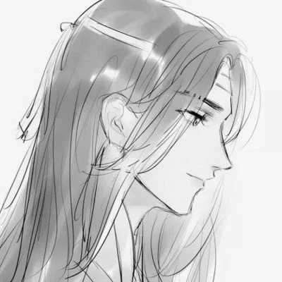 动漫男生头像手绘古风黑白
