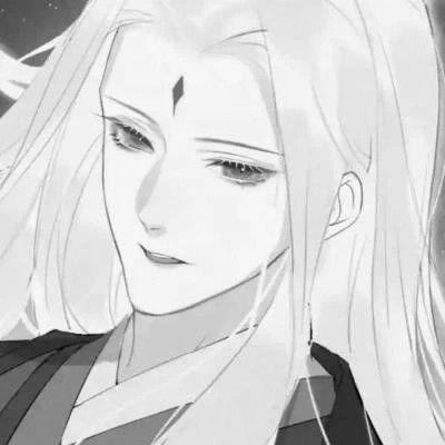 动漫男生头像手绘古风黑白