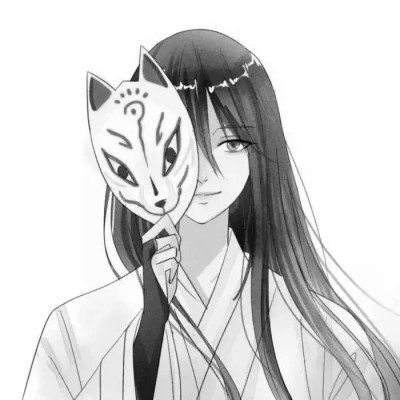 动漫男生头像手绘古风黑白