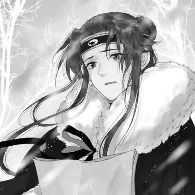 动漫男生头像手绘古风黑白