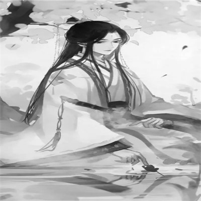 动漫男生头像手绘古风黑白