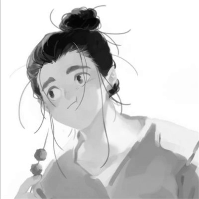 动漫男生头像手绘古风黑白