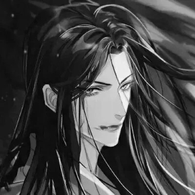 动漫男生头像手绘古风黑白