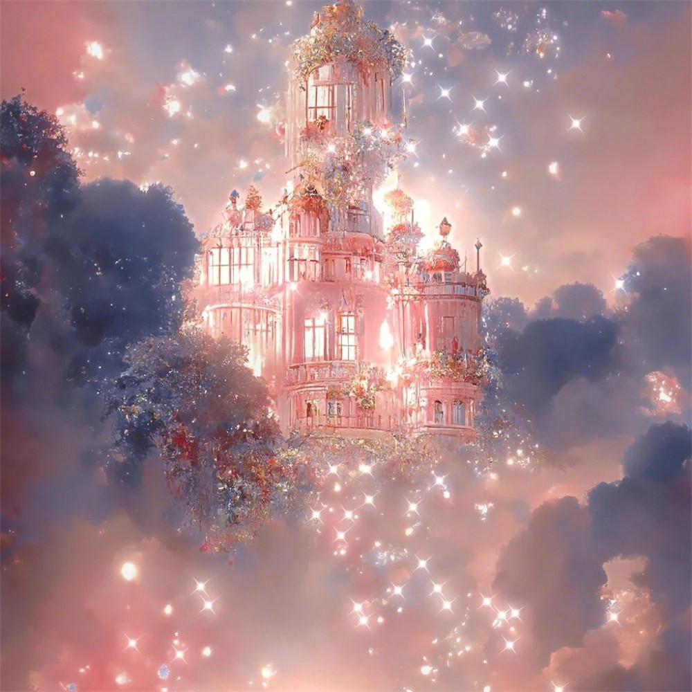 超吸睛blingbling粉色梦幻城堡头像图片