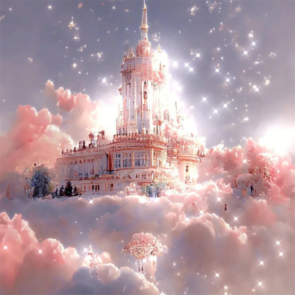 超吸睛blingbling粉色梦幻城堡头像图片