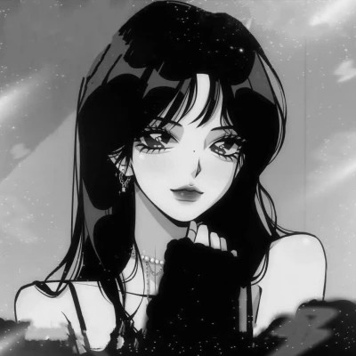 高质量漫画风黑白女漫头