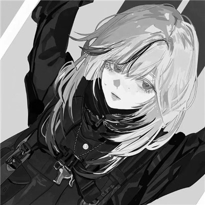 高质量漫画风黑白女漫头