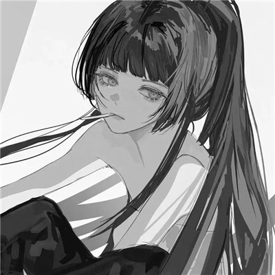 高质量漫画风黑白女漫头