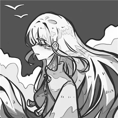 高质量漫画风黑白女漫头