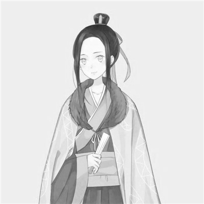 情侣头像动漫古风黑白