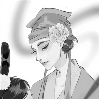 情侣头像动漫古风黑白