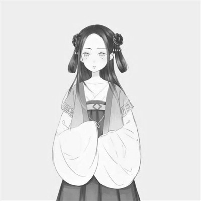情侣头像动漫古风黑白