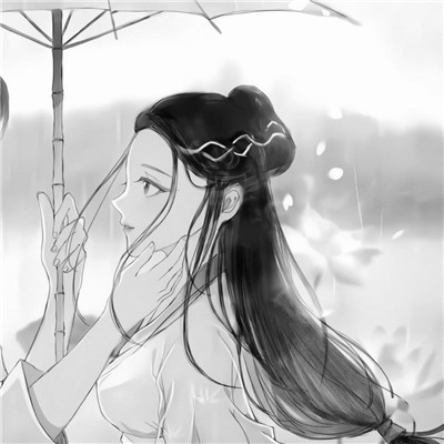 情侣头像动漫古风黑白