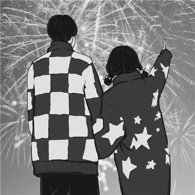 2025最近超火黑白动漫情头