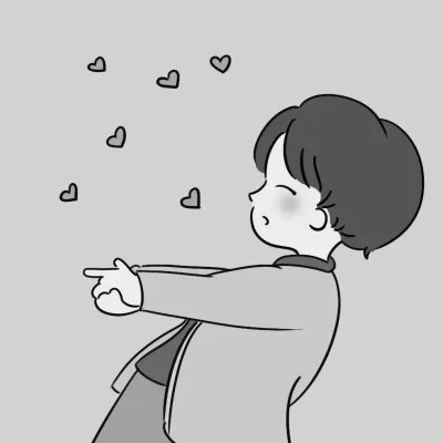 超甜黑白动漫情侣头像