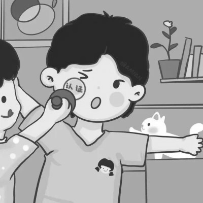 超甜黑白动漫情侣头像