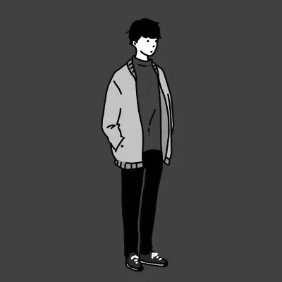 黑白情头动漫两张分开