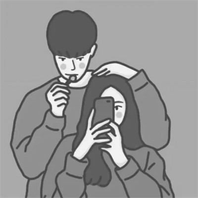 黑白动漫情头一对两张高清