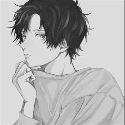黑白动漫情头一对两张高清