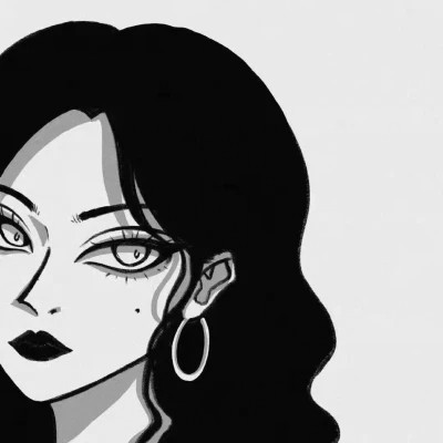 稀有头像情侣动漫黑白