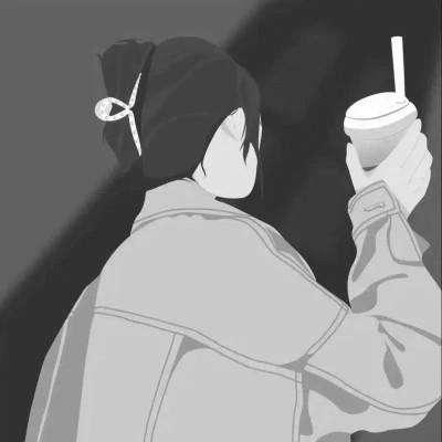 优质头像动漫情侣黑白单人