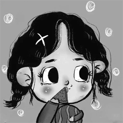 优质头像动漫情侣黑白单人
