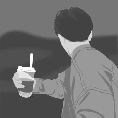 优质头像动漫情侣黑白单人