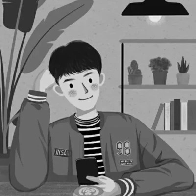 优质头像动漫情侣黑白单人