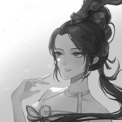 不明显情侣头像动漫黑白