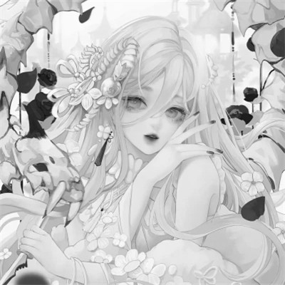 漫画头像女生唯美黑白
