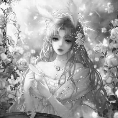 漫画头像女生唯美黑白