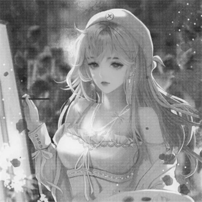 漫画头像女生唯美黑白