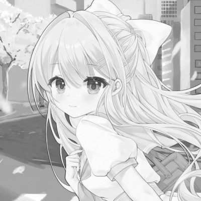 漫画头像女生唯美黑白