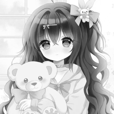 漫画头像女生唯美黑白
