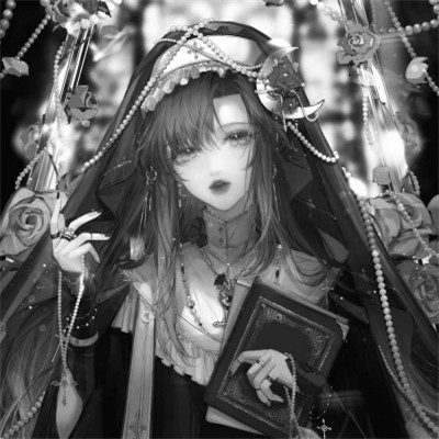 漫画头像女生唯美黑白