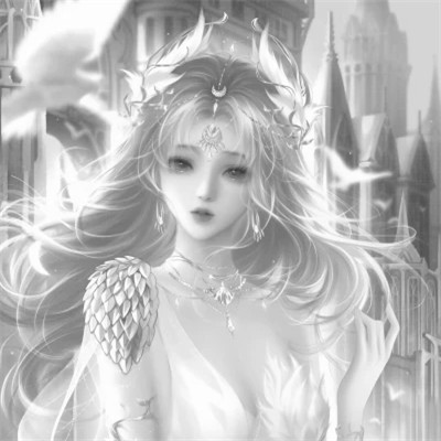 漫画头像女生唯美黑白