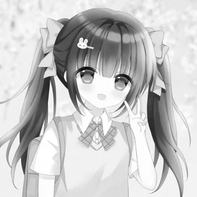 漫画头像女生唯美黑白