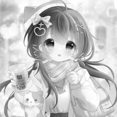 漫画头像女生唯美黑白