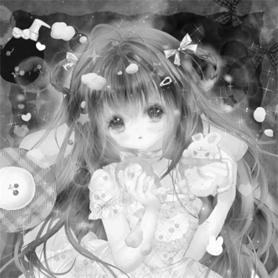 漫画头像女生唯美黑白