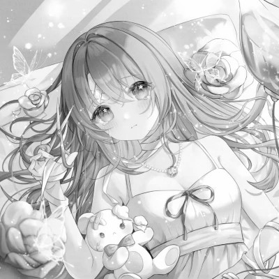 漫画头像女生唯美黑白